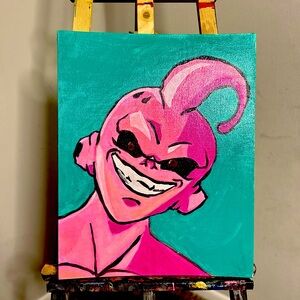 16x20 kid buu DBZ inspireded acrylic painting hand made original piece